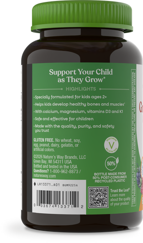 Nature's Way® | Kids Growing Bones & Muscles Gummies - left side of pack Sku:13371