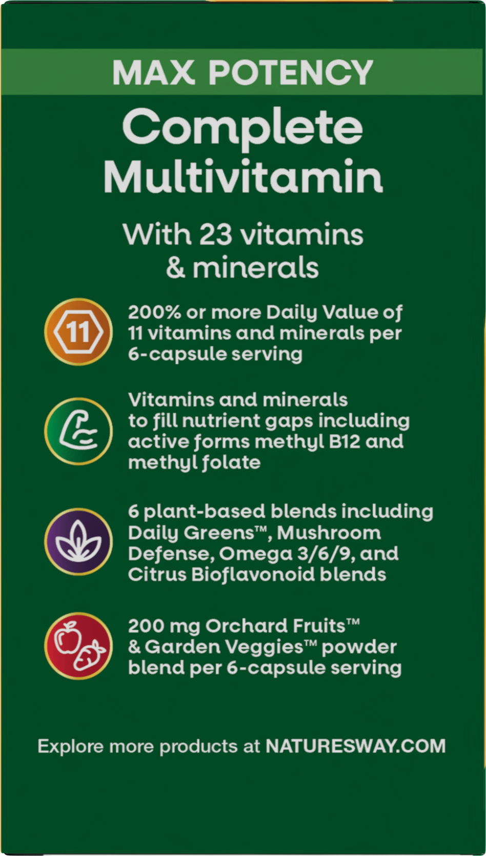 <{%360IMAGE3_15090%}>Nature's Way® | Alive! Max6 Potency Adult Complete Multivitamin - left side of pack