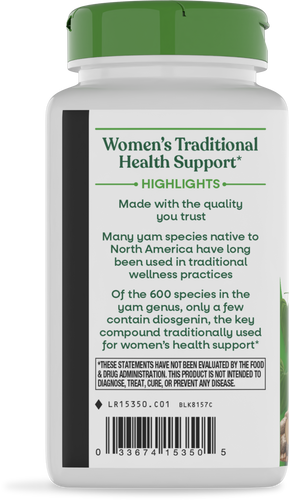 Nature's Way® | Wild Yam Root - left side of pack Sku:15350