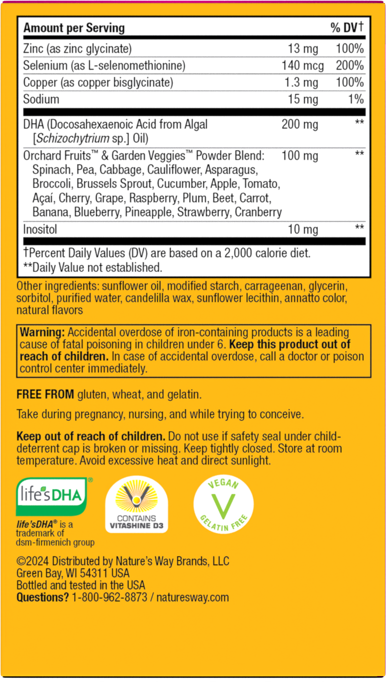 <{%360IMAGE2_11209%}>Nature's Way® | Alive! Premium Prenatal Multivitamin - back of pack