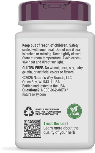 Nature's Way® | Ginkgo - back of pack Sku:15351