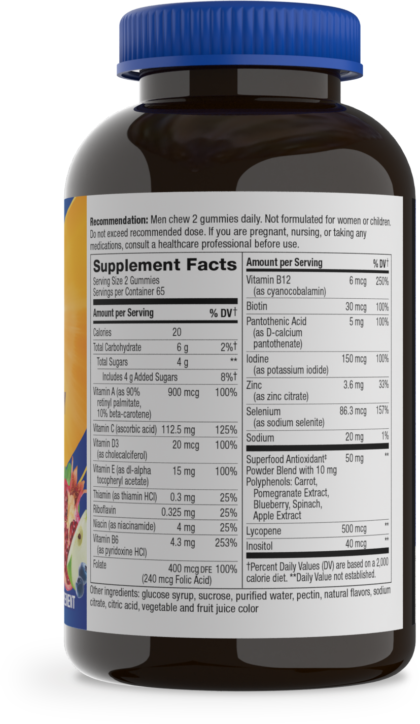 <{%360IMAGE7_14031%}>Nature's Way® | Alive! Men's Gummy Multivitamin - right side of pack