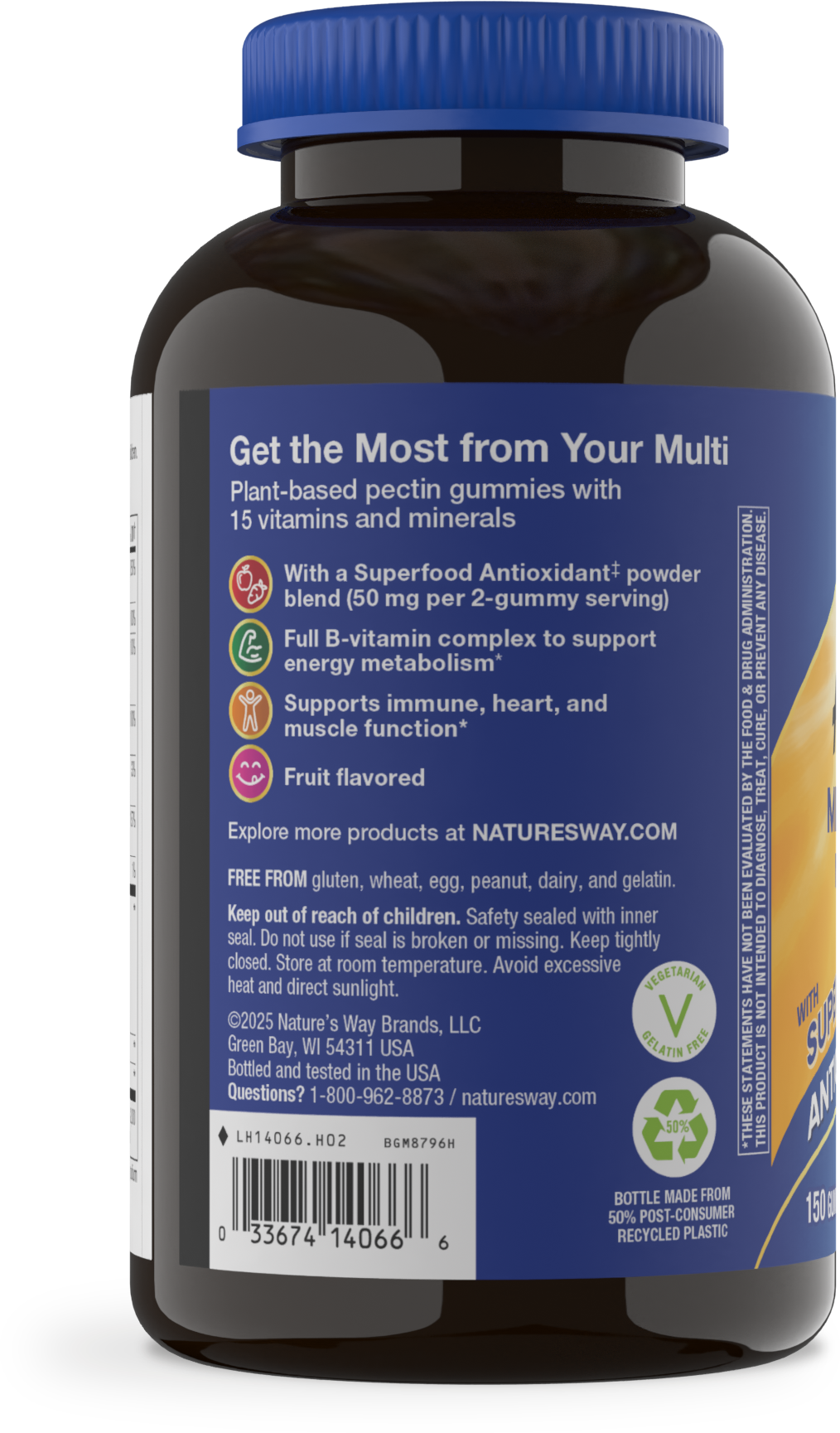 <{%360IMAGE2_14066%}>Nature's Way® | Alive! Men's Gummy Multivitamin - left side of pack