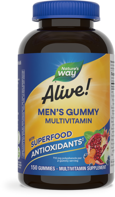<{%PRIMARY_14066%}>Nature's Way® | Alive! Men's Gummy Multivitamin, 150 gummies, Fruit