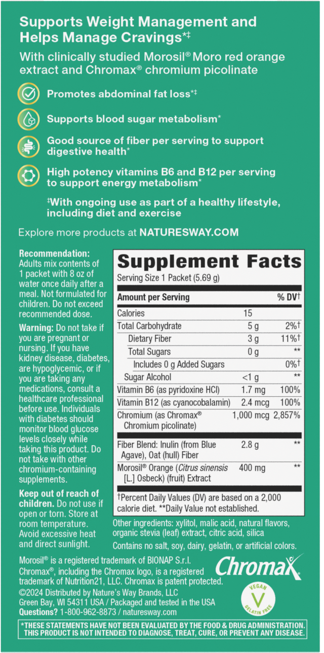 <{%360IMAGE5_14984%}>Nature's Way® | Weight Manager Drink Mix - back of pack