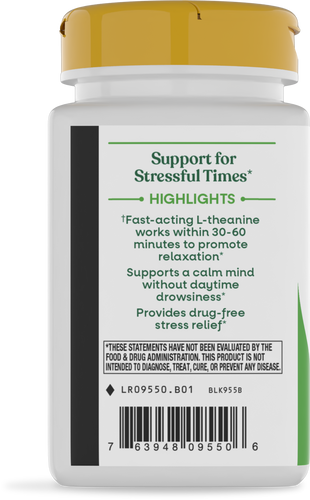 Nature's Way® | L-Theanine - left side of pack Sku:09550