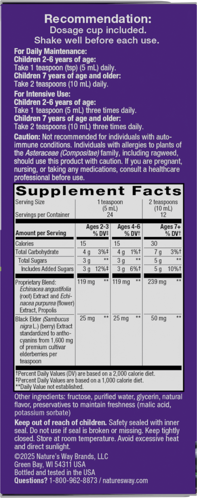 <{%360IMAGE5_6973%}>Nature's Way® | Sambucus Immune Elderberry Syrup for Kids - right side of pack