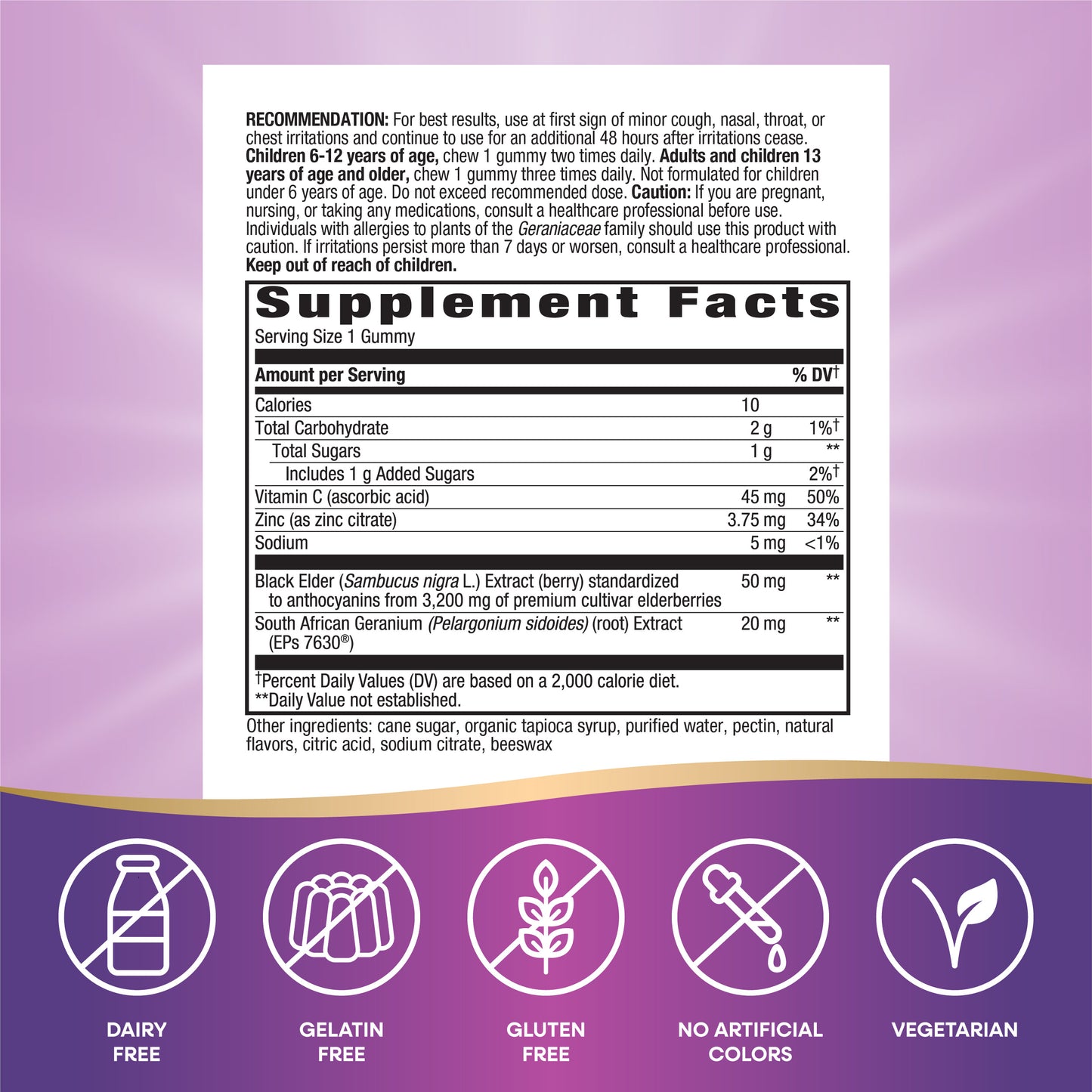 <{%MAIN4_13610%}>Nature's Way® | Sambucus Cough Relief +♢ Immune* Elderberry Gummies