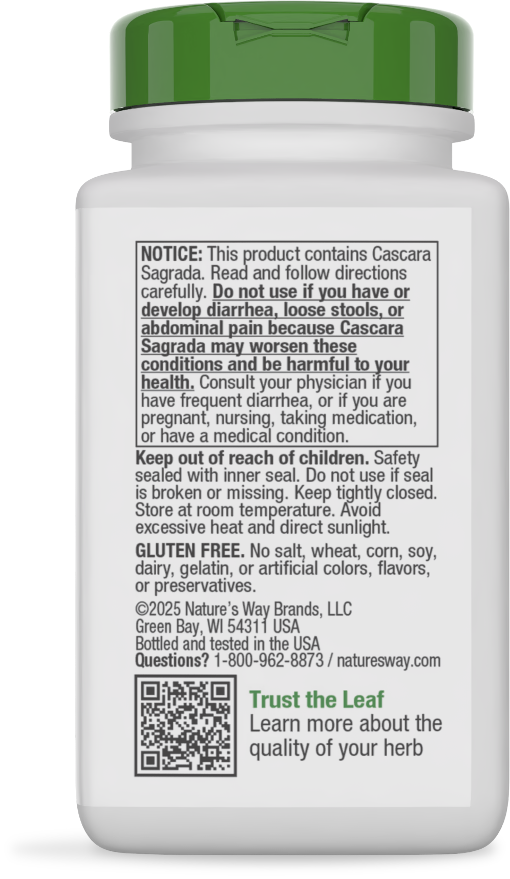 <{%360IMAGE3_11300%}>Nature's Way® | Cascara Sagrada - back of pack