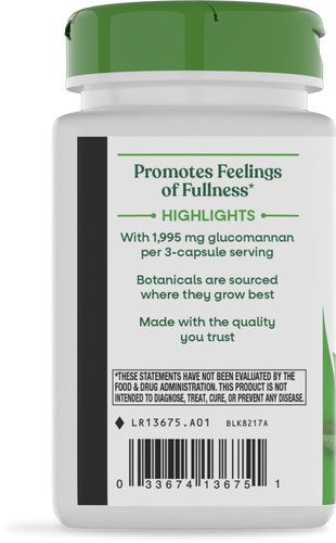 Nature's Way® | Glucomannan - left side of pack Sku:13675