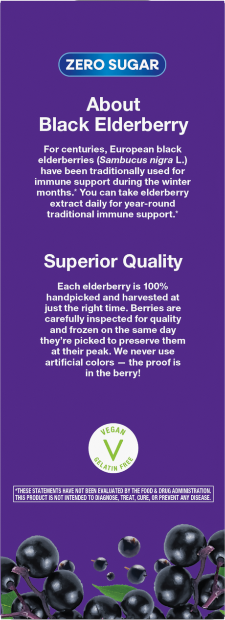 <{%360IMAGE6_15331%}>Nature's Way® | Sambucus Zero Sugar Traditional Elderberry Immune Syrup - back of pack