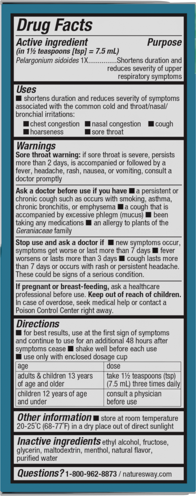 <{%360IMAGE9_15272%}>Nature's Way® | Umcka Cold Relief Syrup - right side of pack