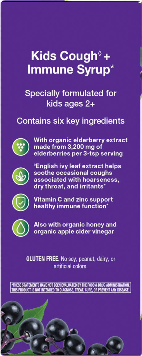 <{%360IMAGE3_13315%}>Nature's Way® | Sambucus Kids Cough +♢ Immune* Elderberry Syrup - left side of pack