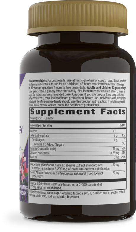 <{%360IMAGE1_13610%}>Nature's Way® | Sambucus Cough Relief +♢ Immune* Elderberry Gummies - right side of pack