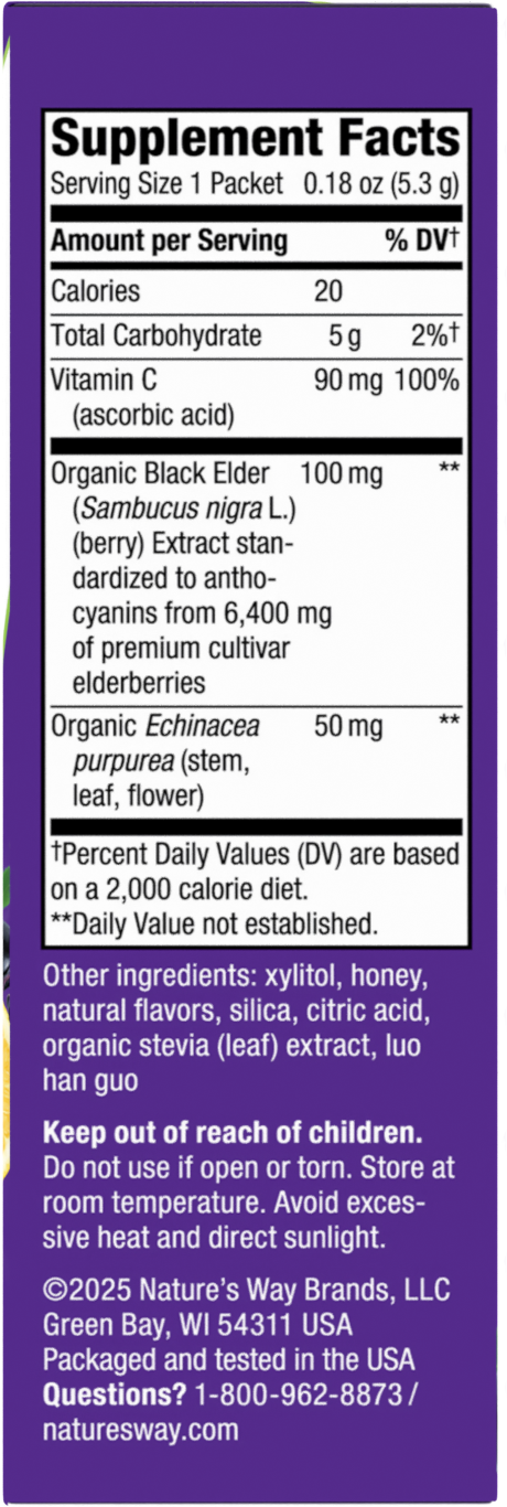 <{%360IMAGE1_12087%}>Nature's Way® | Sambucus Immune Elderberry Hot Drink - right side of pack