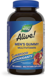 <{%PRIMARY_14031%}>Nature's Way® | Alive! Men's Gummy Multivitamin, 130 gummies, Fruit