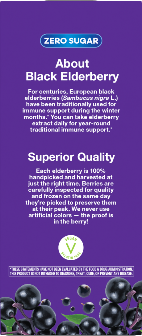 <{%360IMAGE2_6971%}>Nature's Way® | Sambucus Zero Sugar Traditional Elderberry Immune Syrup - back of pack