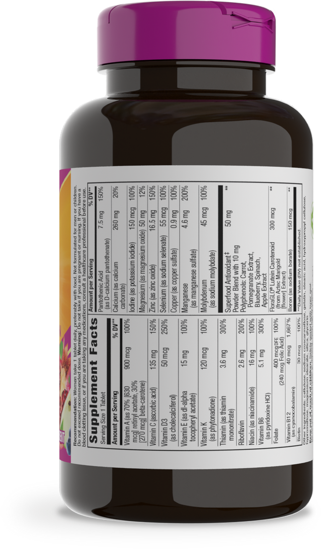 <{%360IMAGE1_13901%}>Nature's Way® | Alive! Women's 50+ Complete Multivitamin - right side of pack