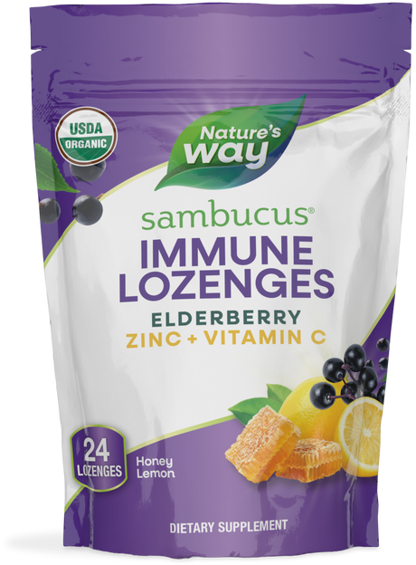 <{%PRIMARY_12089%}>Nature's Way® | Sambucus Immune Lozenges, 24 lozenges, Honey Lemon
