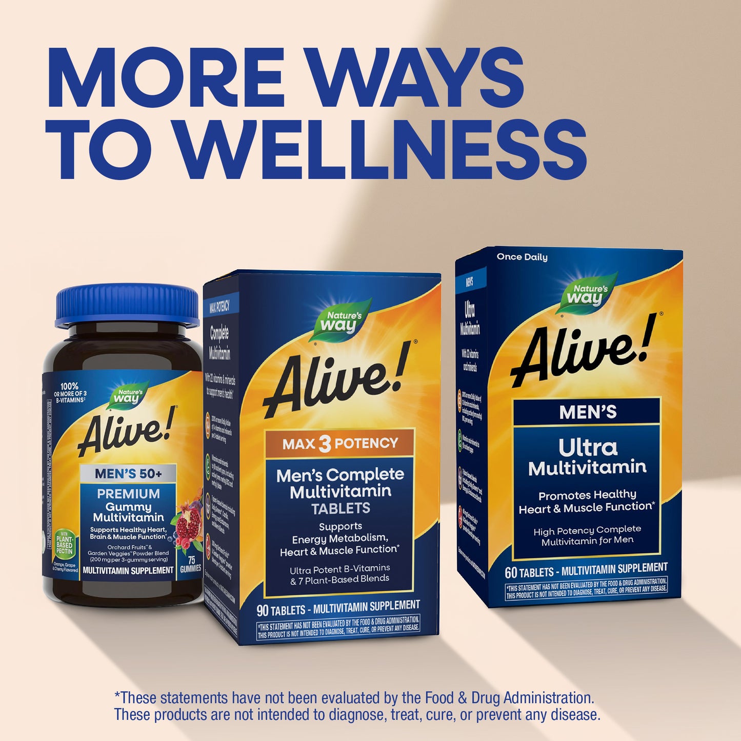 <{%MAIN6_15542%}>Nature's Way® | Alive! Max3 Potency Men's Complete Multivitamin Tablets