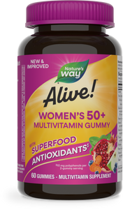<{%PRIMARY_15904%}>Nature's Way® | Alive! Women's 50+ Gummy Multivitamin, 60 gummies, Mixed Berry