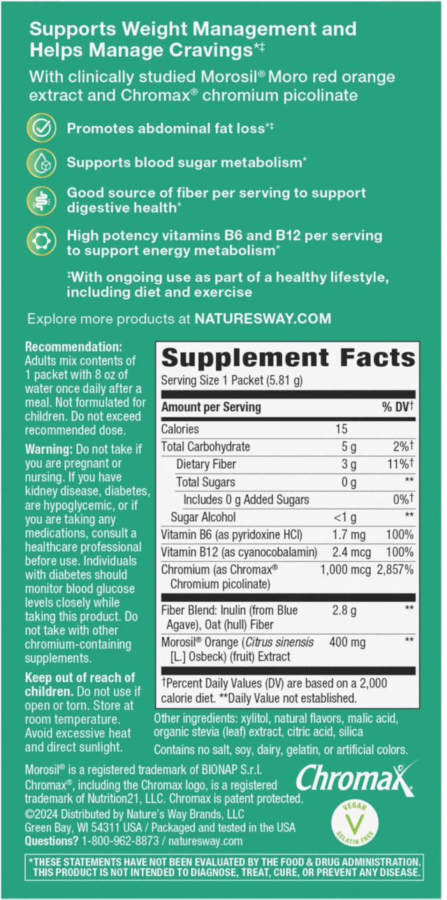 <{%360IMAGE9_14987%}>Nature's Way® | Weight Manager Drink Mix - back of pack