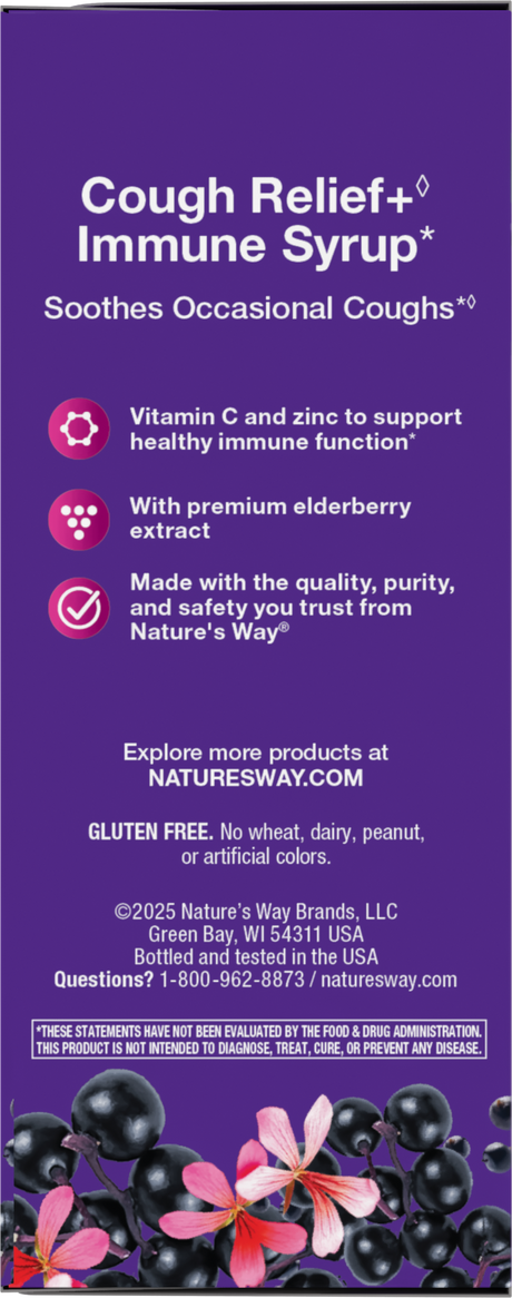 <{%360IMAGE3_13673%}>Nature's Way® | Sambucus Cough Relief +♢ Immune* Elderberry Syrup - left side of pack