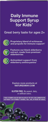 <{%360IMAGE7_6973%}>Nature's Way® | Sambucus Immune Elderberry Syrup for Kids - left side of pack