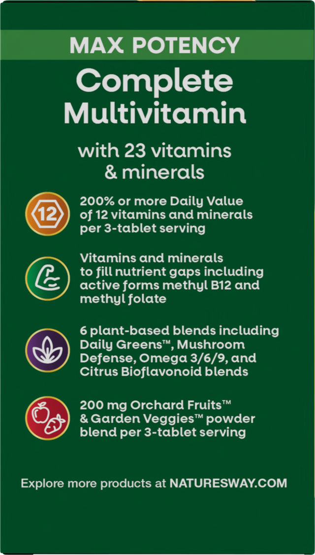 <{%360IMAGE3_14927%}>Nature's Way® | Alive! Max3 Potency Adult Complete Multivitamin - left side of pack