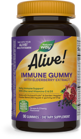<{%PRIMARY_10484%}>Nature's Way® | Alive! Immune Gummy With Elderberry Extract, 90 gummies, Cherry & Grape