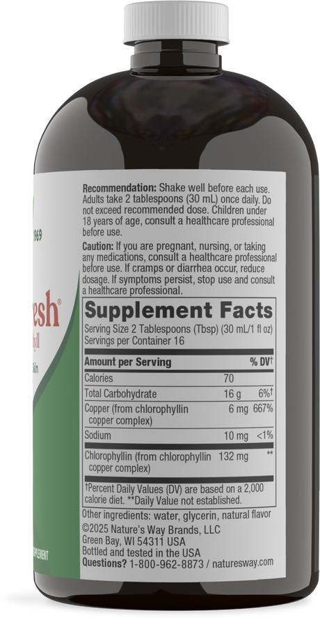 <{%360IMAGE4_3501%}>Nature's Way® | Chlorofresh Liquid Chlorophyll - right side of pack
