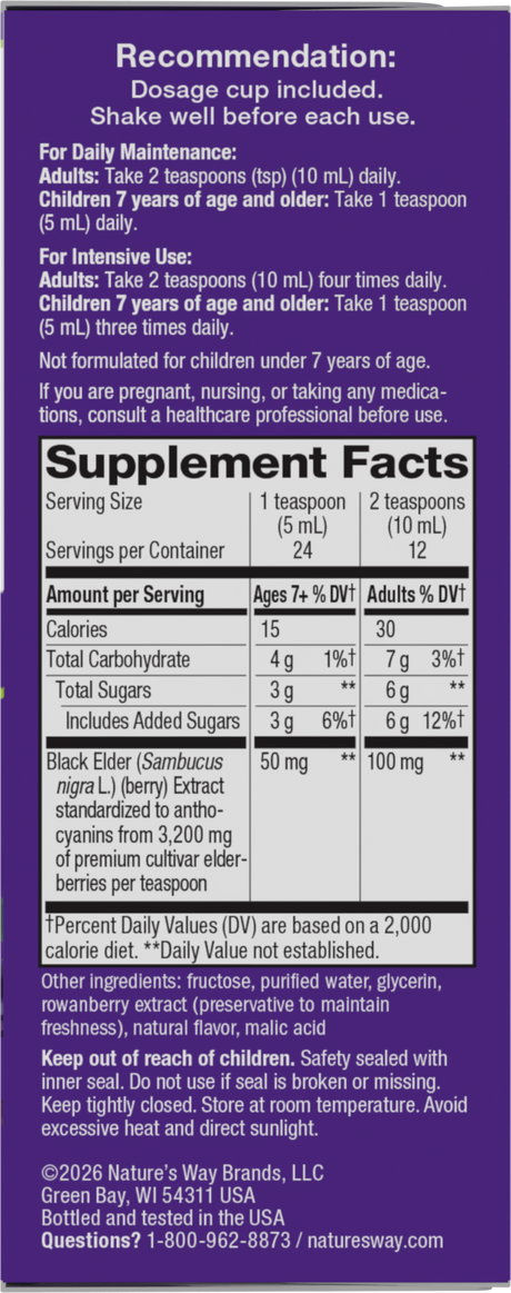<{%360IMAGE5_6970%}>Nature's Way® | Sambucus Traditional Elderberry Immune Syrup - right side of pack