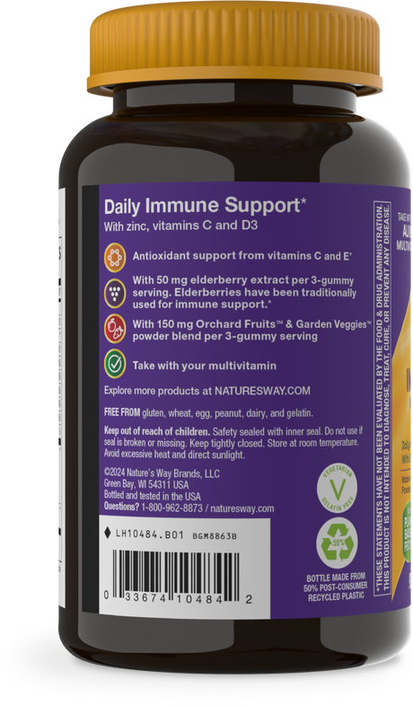 <{%360IMAGE2_10484%}>Nature's Way® | Alive! Immune Gummy With Elderberry Extract - left side of pack