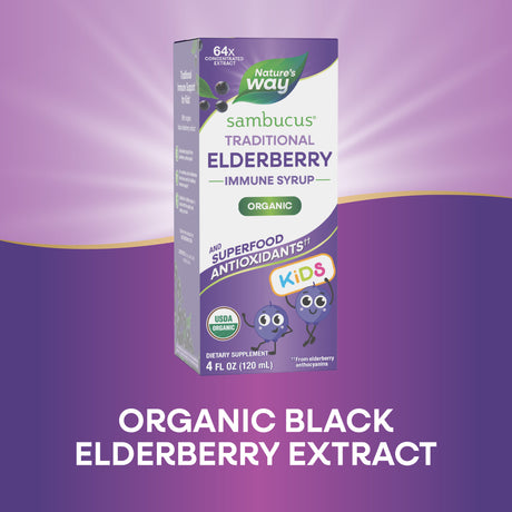 <{%MAIN3_15797%}>Nature's Way® | Sambucus Organic Traditional Elderberry Immune Syrup for Kids