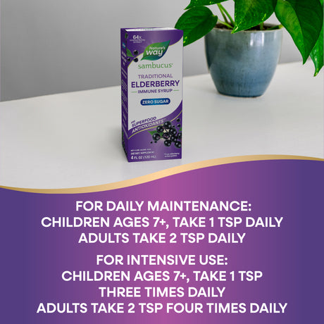 <{%DETAIL2_6971%}>Nature's Way® | Sambucus Zero Sugar Traditional Elderberry Immune Syrup