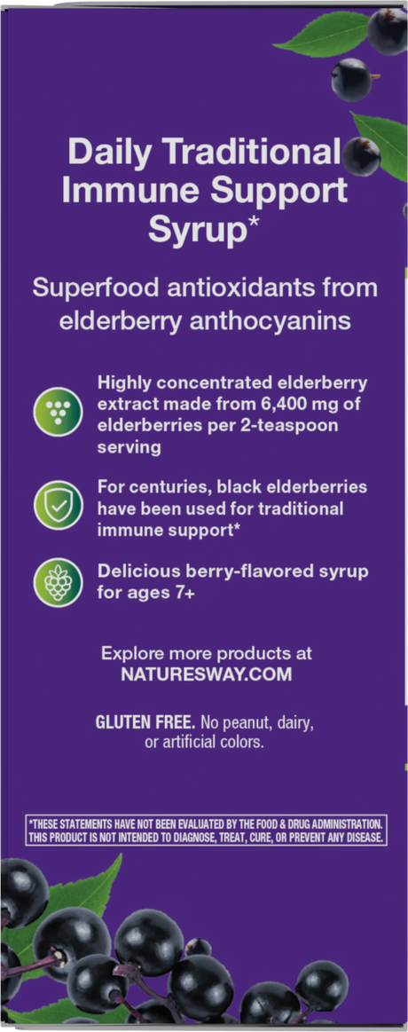 <{%360IMAGE7_6970%}>Nature's Way® | Sambucus Traditional Elderberry Immune Syrup - left side of pack