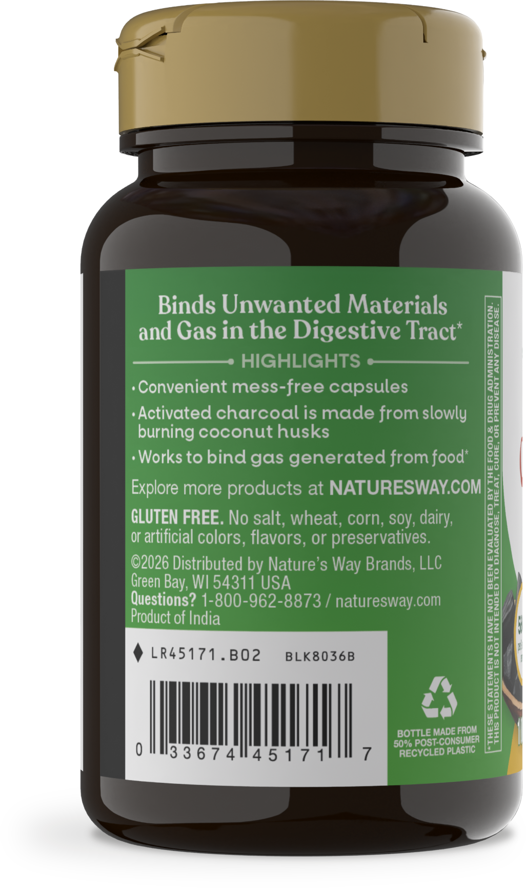 <{%360IMAGE2_45171%}>Nature's Way® | Activated Charcoal - left side of pack