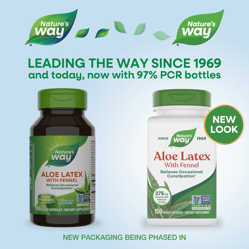 Nature's Way® | Aloe Latex With Fennel - package updates old to new Sku:10150
