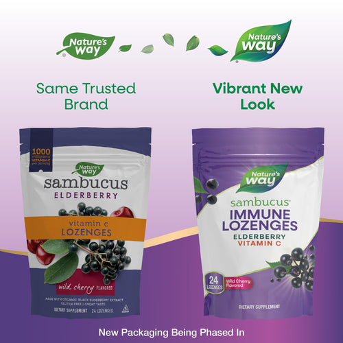 Nature's Way® | Sambucus Immune Lozenges - package updates old to new Sku:12709