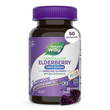 <{%MAIN7_15027%}>Nature's Way® | Sambucus Elderberry Zero Sugar Immune Gummies for Kids