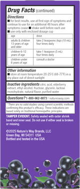 <{%360IMAGE2_15803%}>Nature's Way® | Sambucus Flu Relief** Elderberry Syrup - back of pack
