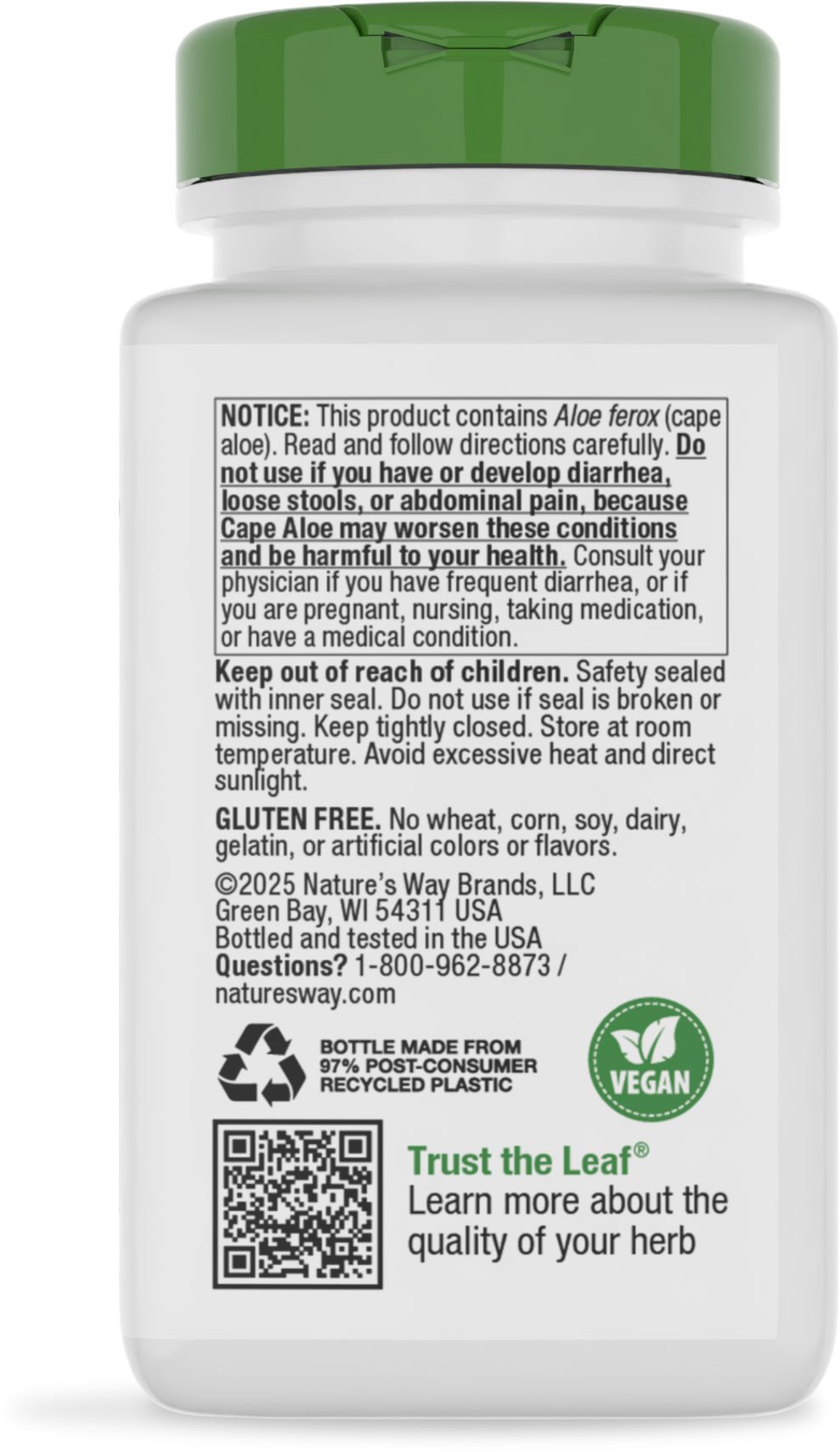 <{%360IMAGE3_10150%}>Nature's Way® | Aloe Latex With Fennel - back of pack
