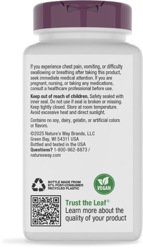 Nature's Way® | Fiber Fusion Daily - back of pack Sku:08452