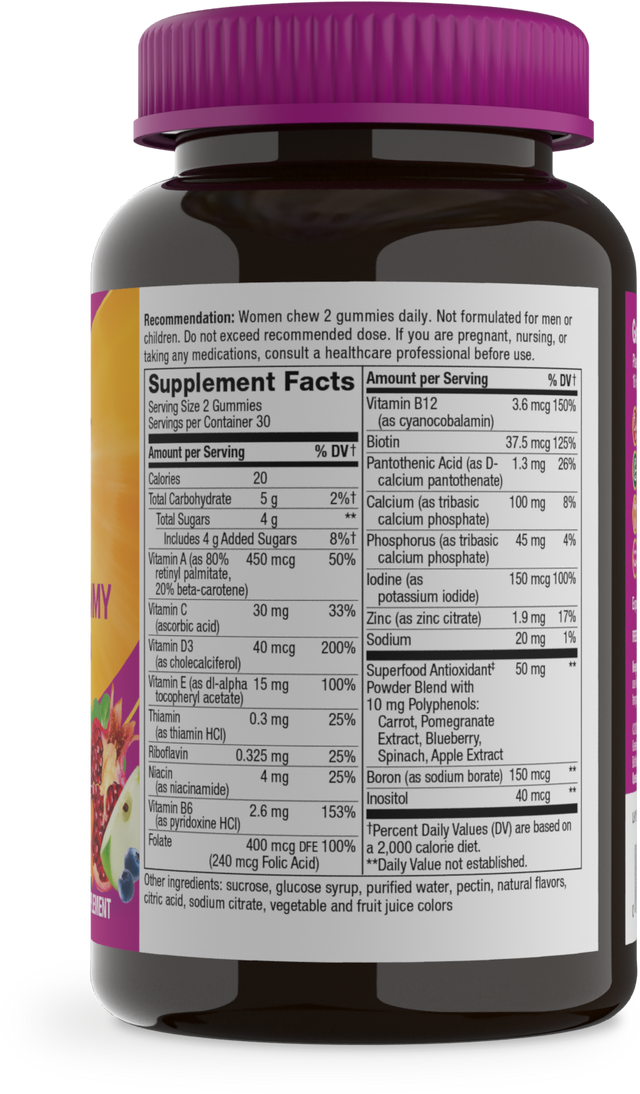 <{%360IMAGE1_15903%}>Nature's Way® | Alive! Women's Gummy Multivitamin - right side of pack