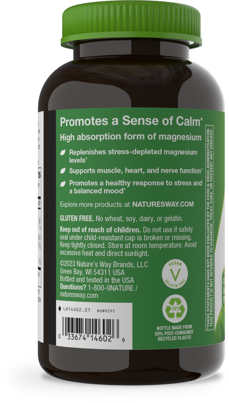 <{%360IMAGE2_14602%}>Nature's Way® | Magnesium Gummy - left side of pack
