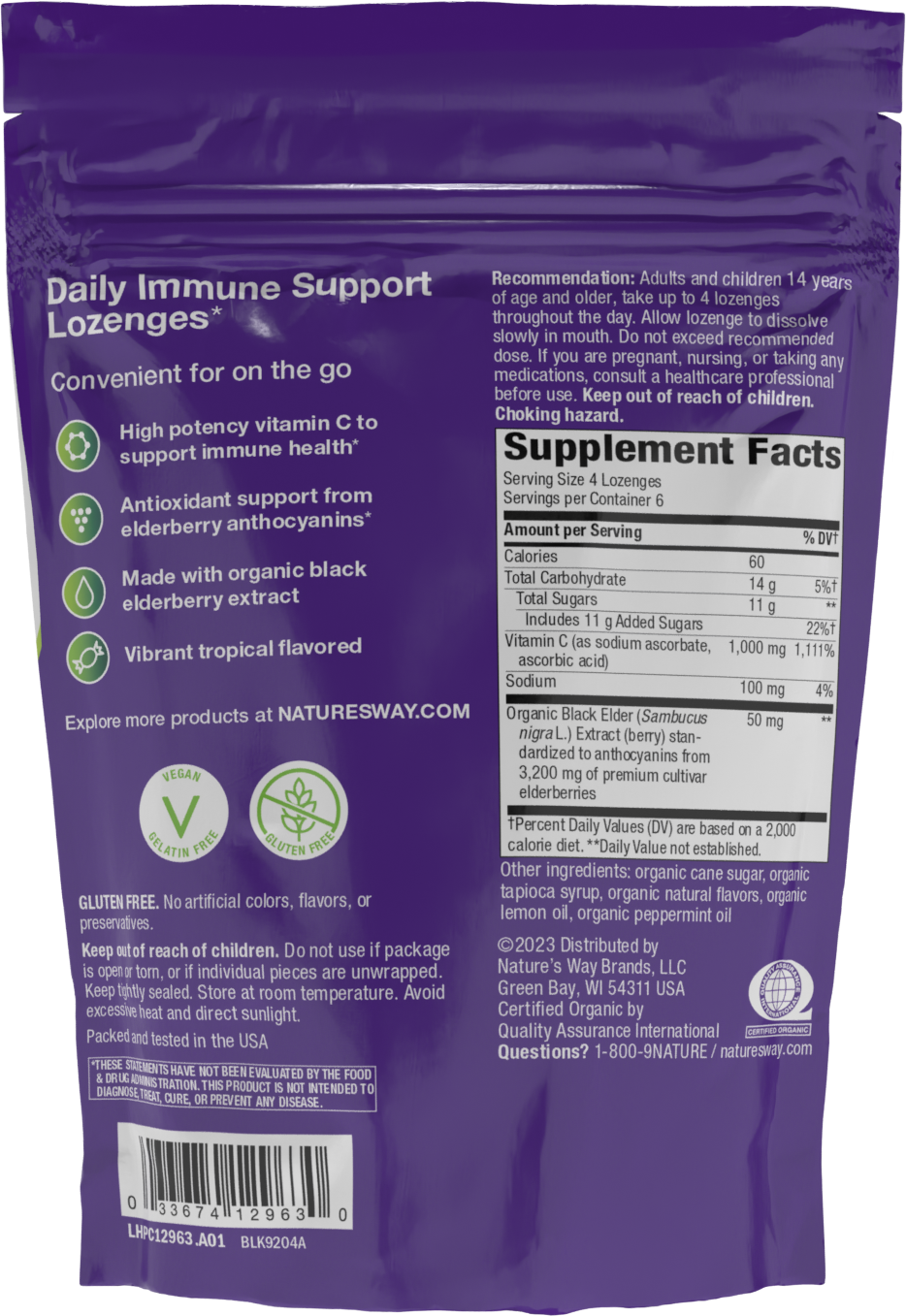 <{%360IMAGE5_12963%}>Nature's Way® | Sambucus Immune Lozenges - back of pack