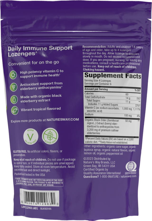 <{%360IMAGE5_12963%}>Nature's Way® | Sambucus Immune Lozenges - back of pack