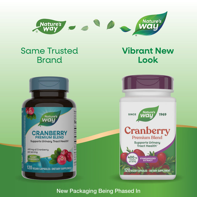 <{%MAIN1_15135%}>Nature's Way® | Cranberry Premium Blend - package updates old to new