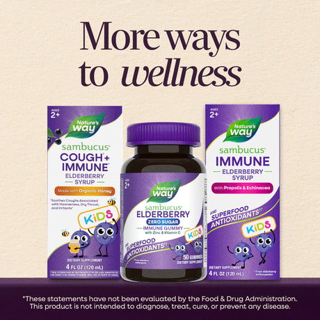 <{%MAIN6_15027%}>Nature's Way® | Sambucus Elderberry Zero Sugar Immune Gummies for Kids