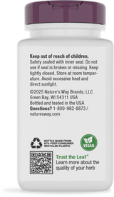<{%360IMAGE3_15493%}>Nature's Way® | Holy Basil Standardized Extract - back of pack